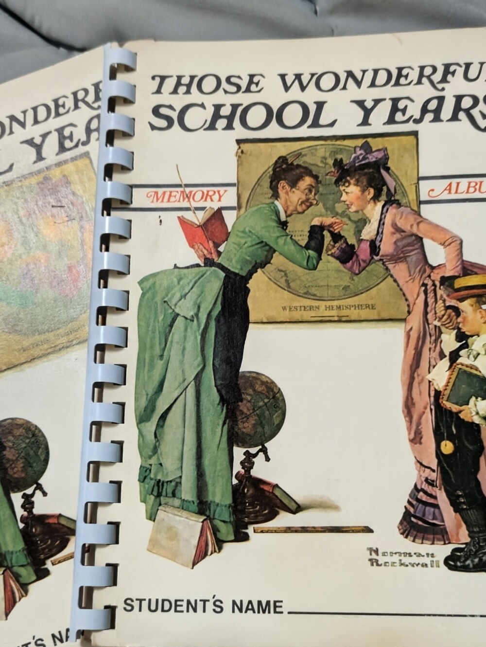 Two Vintage Those Wonderful School Years Memory Album- White Spiral Binding